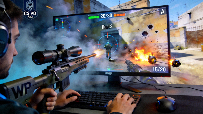 CS:GO Major锦标赛决赛激烈对战第一视角画面